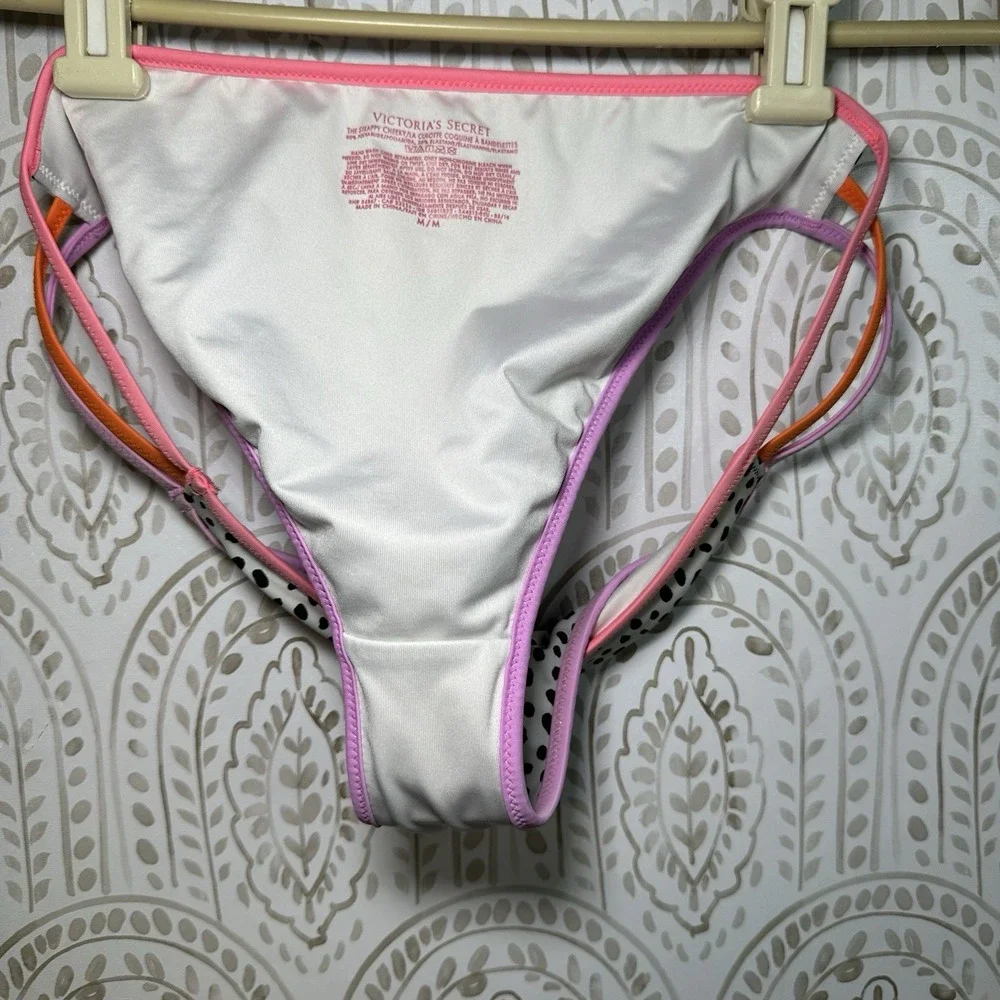 Victoria's‎ Secret The Strappy Cheek Multi Color Bikini Bottoms Swimsuit Size M